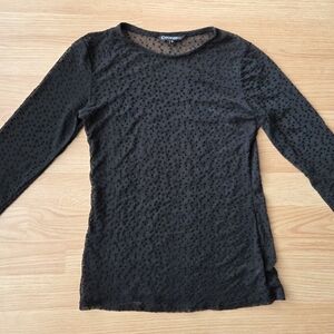 GEORGE Long Sleeve Mesh Top